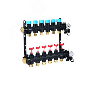 Изображение товара Композитная коллекторная группа с расходомером (0-3л) и термометром, 1 - 8X3/4EK (шт)