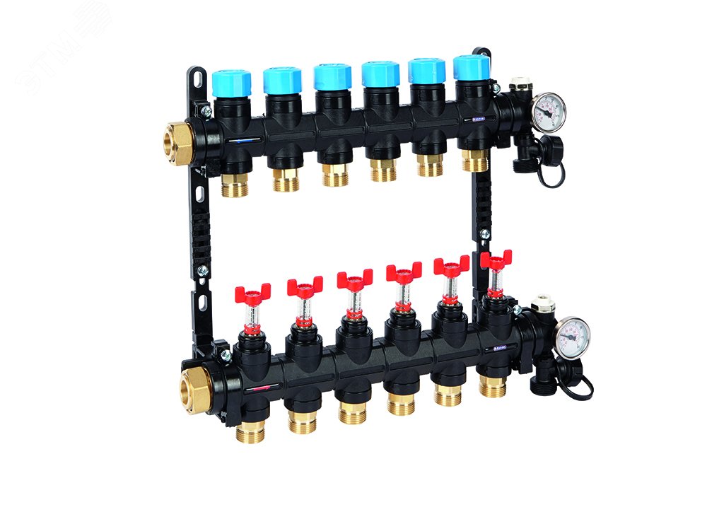 Изображение товара Композитная коллекторная группа с расходомером (0-3л) и термометром, 1 - 12X3/4EK (шт)