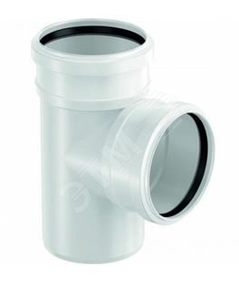 Изображение товара Тройник двухраструбный 88.5 град. 50 белый Uponor