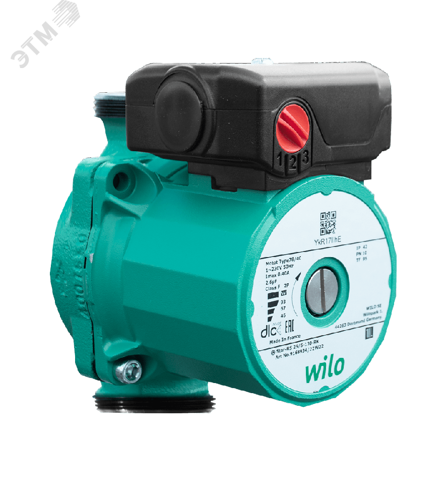 Изображение товара Насос циркуляционный Star RS 25/6 130 (180) RK WILO для систем отопления и охлаждения