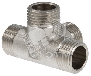 Изображение товара Крестовина двухплоскостная 1/2'' НР латунь никелированная VALTEC