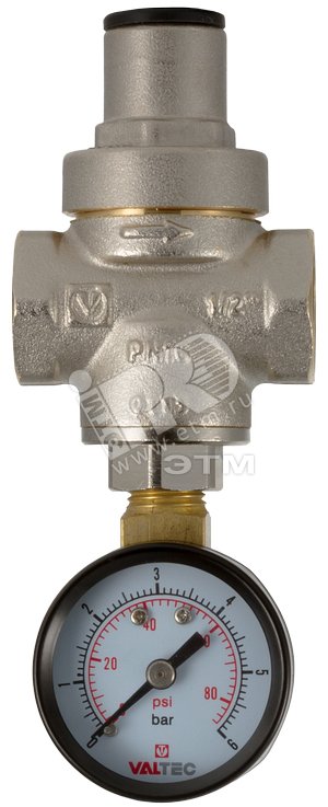 Редуктор давления поршневой 1/2' 0.5-5.5 бар с манометром (VT.088.N ...