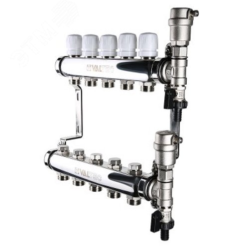 Изображение товара Коллекторная группа 1'x10 выходов евроконус 3/4' из нержавеющей стали (шт)