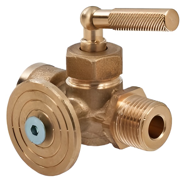 Кран для маном. трехход. с фланцем 1/2'