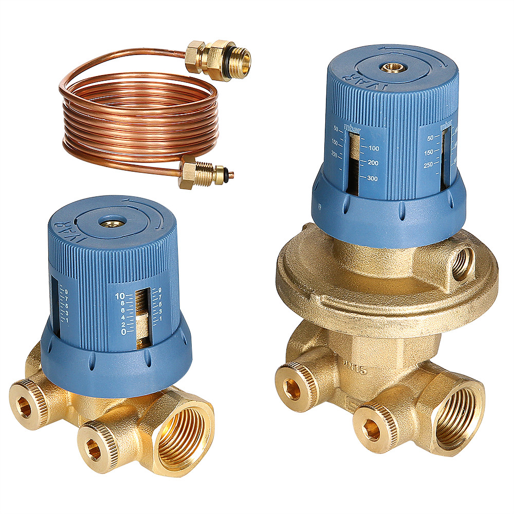 Регулятор перепада давления 3/4' в комплекте с запорно-регулировочным клапаном 50-300 мбар