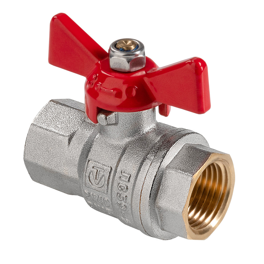 Кран шаровой полнопроходной, ГОСТ, рукоятка-бабочка  Дн 15 вн.-вн.