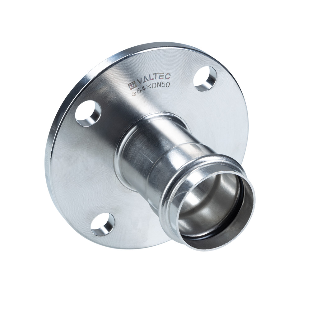 Соединитель с переходом на фланец,  нержавеющая сталь 76,1хDN65