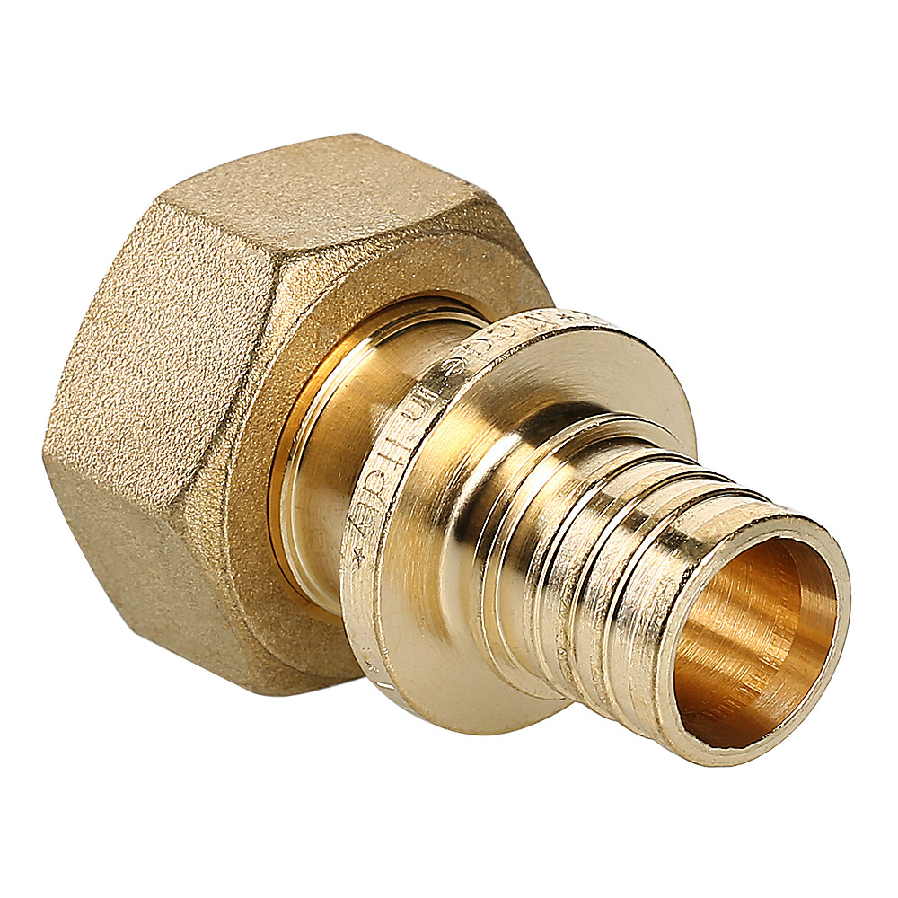 Переходник 20х1/2'ВР с накидной гайкой, аксиальный, латунь