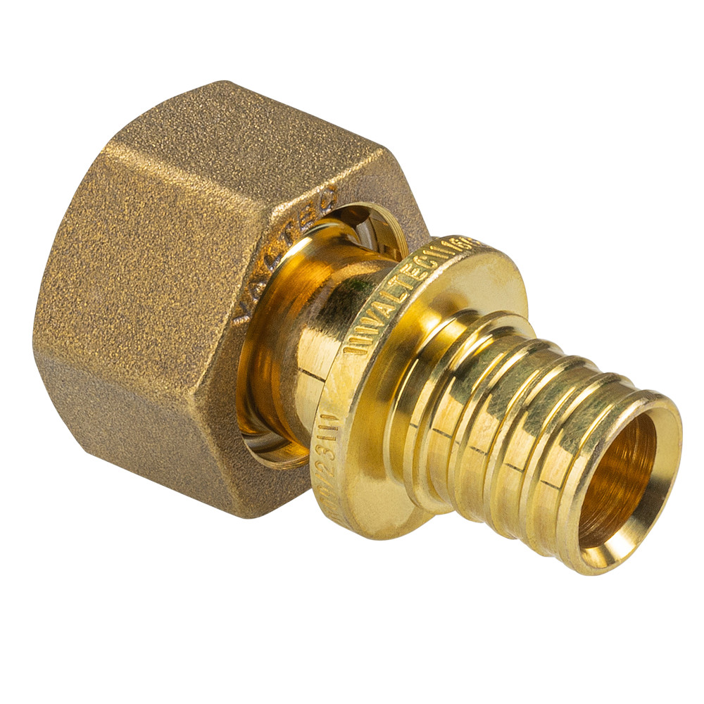 Переходник 20х1/2'ВР с накидной гайкой, аксиальный, латунь