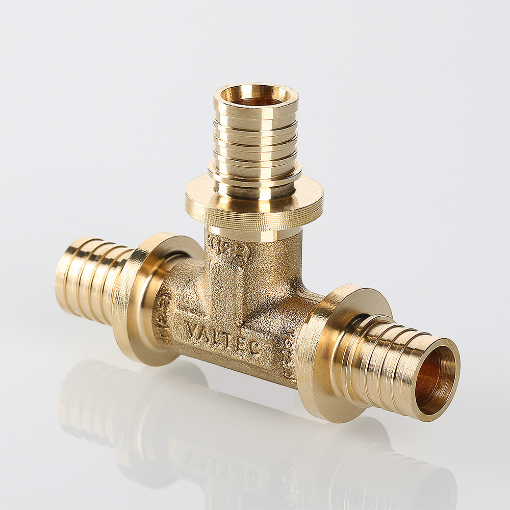 Тройник 20 равносторонний, аксиальный, латунь