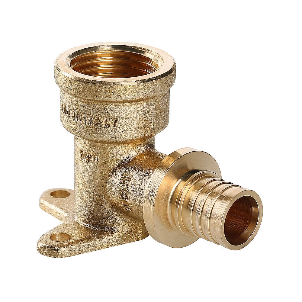Угольник 16х1/2'ВР переходной с внутренней резьбой, водорозетка, аксиальный, латунь