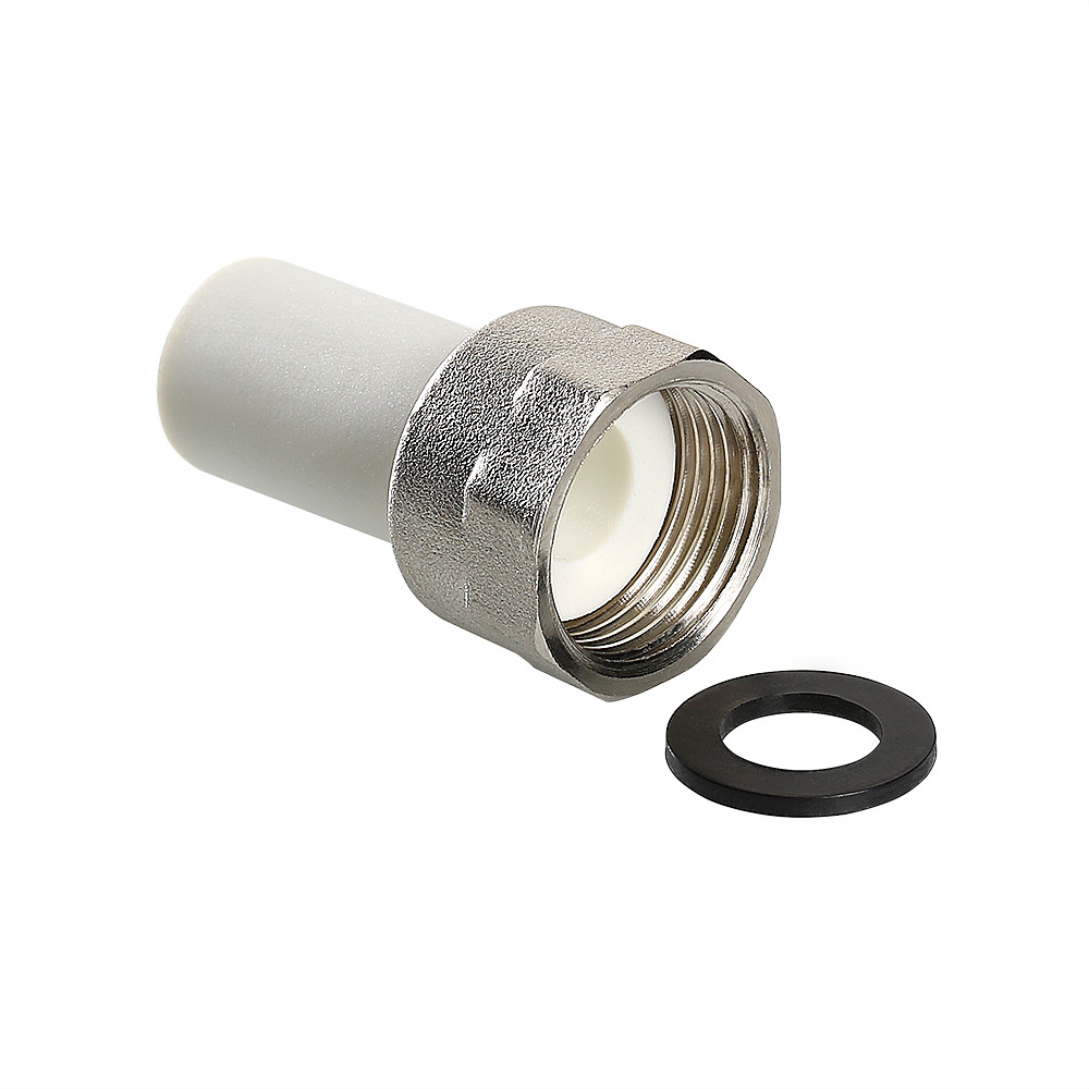 Штуцер 20x3/4' ВР с накидной гайкой полипропиленовый PPR белый