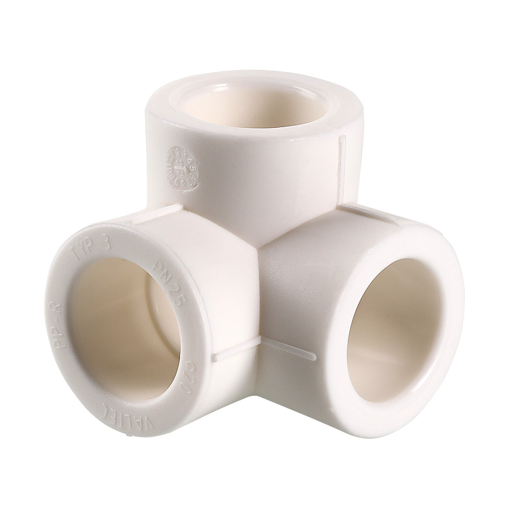 Тройник 32 мм двухплоскостной, полипропиленовый PPR белый