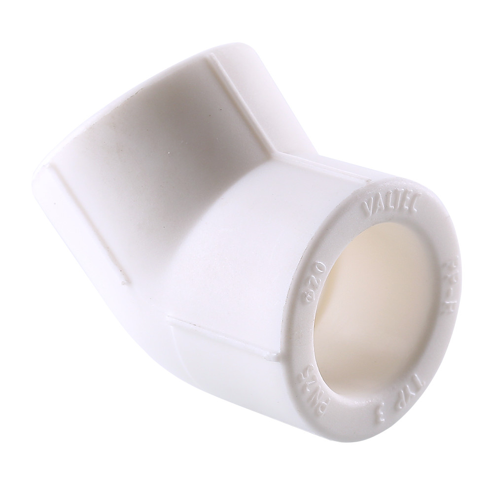 Угольник 63 мм 45 град., полипропиленовый PPR, белый