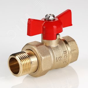 Кран шаровой СТАНДАРТ с полусгоном 1/2'  PN 40 ВН бабочка - фото 3