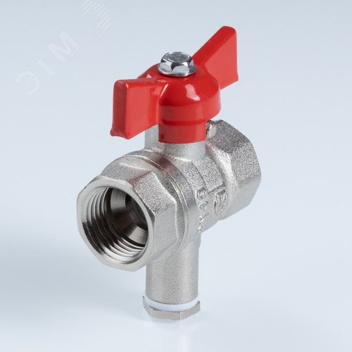 Кран шаровой Стандарт ГОСТ, для подключения датчика температуры, рукоятка бабочка, 1/2', вн.-вн. ( - фото 2