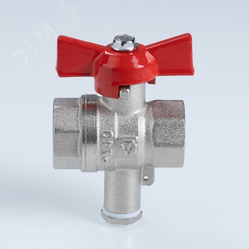 Кран шаровой Стандарт ГОСТ, для подключения датчика температуры, рукоятка бабочка, 1/2', вн.-вн. ( - фото 3