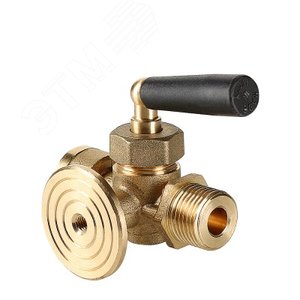 Кран для манометра трехходовой с фланцем 1/2' - фото 1