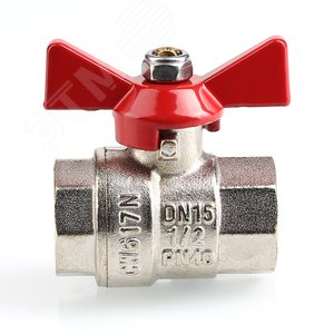 Кран шаровой 1/2' ВВ ручка бабочка BASE - фото 4