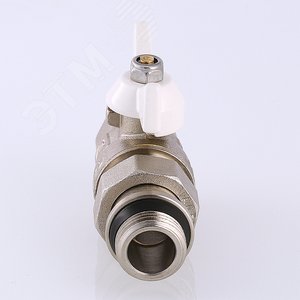 Кран шаровой со сгоном 1/2' ВН белая ручка бабочка BASE с дополнительным уплотнением - фото 2