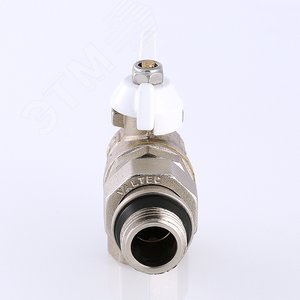 Кран шаровой угловой со сгоном 1/2' ВН белая ручка бабочка BASE с дополнительным уплотнением - фото 2