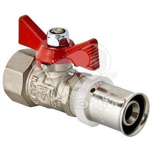 Кран шаровой 16x1/2' ВВ под пресс ручка бабочка - фото 1
