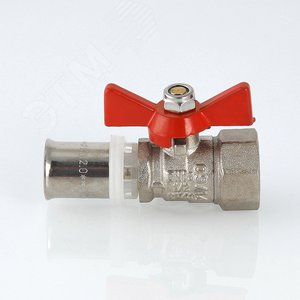 Кран шаровой 16x1/2' ВВ под пресс ручка бабочка - фото 4