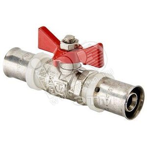 Кран шаровой 16 под пресс ручка бабочка - фото 1