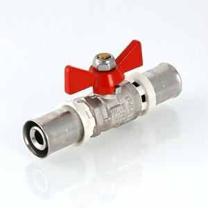 Кран шаровой 16 под пресс ручка бабочка - фото 3