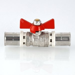 Кран шаровой 16 под пресс ручка бабочка - фото 4