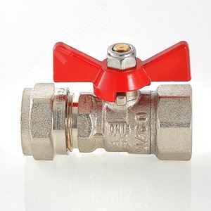 Кран шаровой 16x1/2' ВВ под обжим ручка бабочка - фото 4