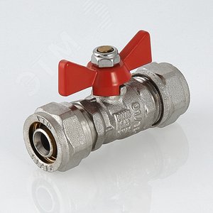 Кран шаровой 16 под обжим ручка бабочка - фото 3