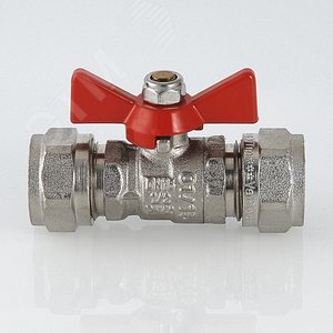 Кран шаровой 16 под обжим ручка бабочка - фото 4