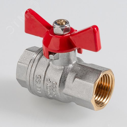 Кран шаровой полнопроходной, ГОСТ, рукоятка-бабочка  Дн 15 вн.-вн. - фото 2