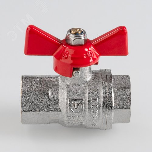 Кран шаровой полнопроходной, ГОСТ, рукоятка-бабочка  Дн 15 вн.-вн. - фото 3