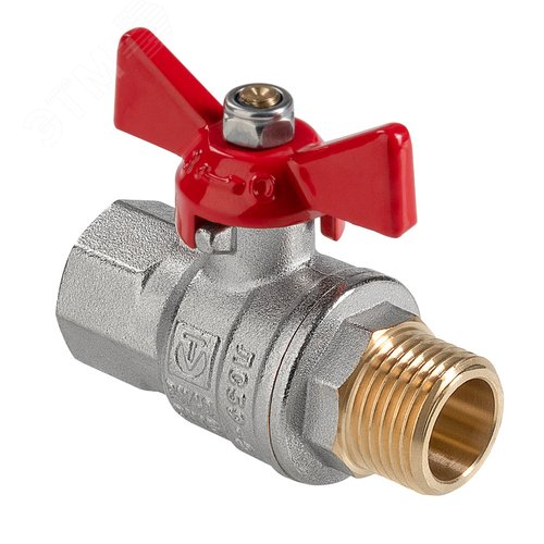 Изображение товара Кран шаровой полнопроходной, ГОСТ, рукоятка-бабочка Дн 15 вн.-нар. (шт)