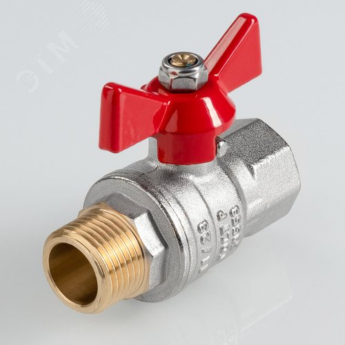 Кран шаровой полнопроходной, ГОСТ, рукоятка-бабочка  Дн 20 вн.-нар. - фото 2