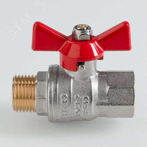 Кран шаровой полнопроходной, ГОСТ, рукоятка-бабочка  Дн 20 вн.-нар. - фото 3