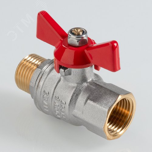 Кран шаровой полнопроходной, ГОСТ, рукоятка-бабочка  Дн 15 вн.-нар. - фото 3