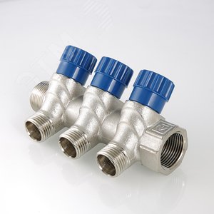 Коллектор 3/4'x2 выхода 1/2' НР с вентилями - фото 2