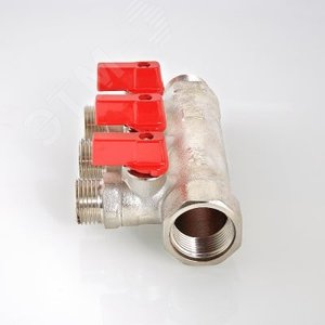 Коллектор 1'x2 выхода 1/2' НР с отсекающими кранами - фото 2