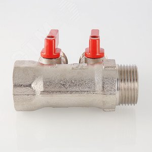 Коллектор 1'x2 выхода Евроконус 3/4 с отсекающими кранами - фото 4