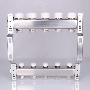 Блок коллекторный с ручными регулировочными клапанами 1'X6 вых+евроконус 3/4' - фото 3