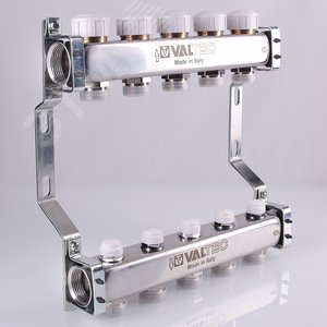 Блок коллекторный с ручными регулировочными клапанами 1'X6 вых+евроконус 3/4' - фото 5