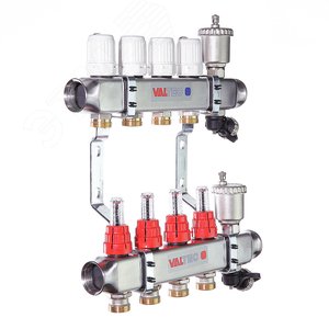 Коллекторная группа нержавеющая с расходомерами в сборе 1'x2 выходa 3/4' евроконус - фото 3