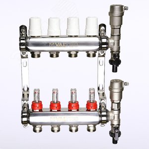 Коллекторная группа расходомеры в сборе 1'x3 выходa 3/4' евроконус нержавеющая сталь - фото 2