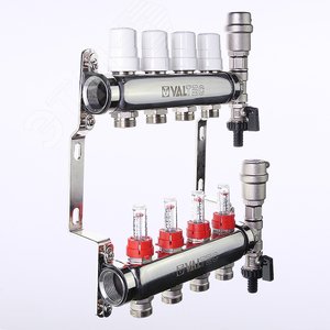 Коллекторная группа расходомеры в сборе 1'x3 выходa 3/4' евроконус нержавеющая сталь - фото 3