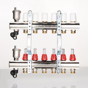 Коллекторная группа с расходомерами 1'x8 выходов 3/4' НР EK - фото 4