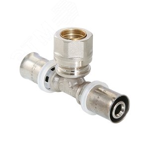 Тройник пресс 20X16 мм с переходом на обжим 15 мм - фото 1