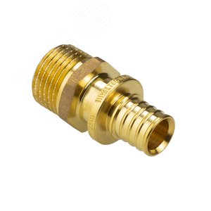 Переходник 20х3/4'НР с наружной резьбой, аксиальный, латунь - фото 1